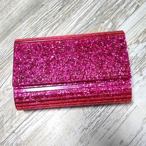 Kurt Geiger glitter striped envelope clutch